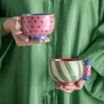 Bloomingville Veselé hrnečky Caramella 2 ks Bloomingville Caramella Cup, Rose, Stoneware