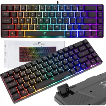 MEMBRÁNOVÁ KLÁVESNICE pro hráče PODSVÍCENÁ 60% HERNÍ MALÁ DRÁTOVÁ