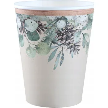 Jednorázové nádobí PAPÍROVÉ KELÍMKY ZIMNÍ LES 270 ML 10 KS VÁNOČNÍ