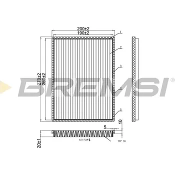 Kabinový filtr Bremsi FC0901 Filtr kabiny, ventilace