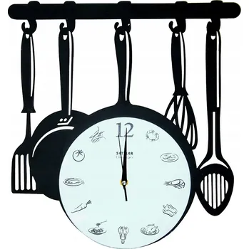 Hodiny LOFTOVÉ VELKÉ KULATÝ NÁSTĚNNÉ HODINY DEKORATIVNÍ DO KUCHYNĚ KOVOVÉ TICHÉ 22cm