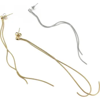 Materiál na výrobu šperku Náušnice s řetízky z chirurgické oceli 4mm - 1Ks - Nerez SL