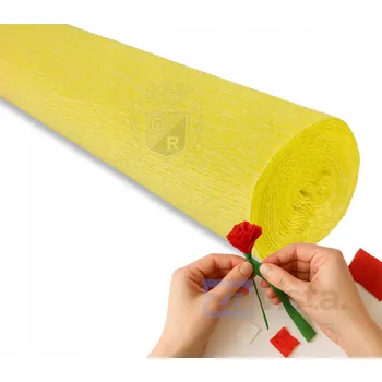Obraz Krepový papír Krepový Papír floristický Italský 180g 50 cm x 2,5 m Citronový S-575