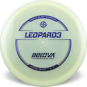 Disc golf Innova LEOPARD3 Champion Proto Glow Váha: 163 g, Barva potisku: Stříbrný