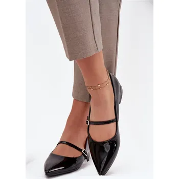 Dámské baleríny Dámské balerínky z lakované ekokůže Boto černá | bílá | kaki 3418417