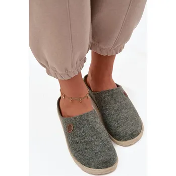 Dámské pantofle Dámské pantofle Inblu z filcu Inblu kaki | krémová 3449094