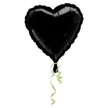 Balónek Fóliový balónek Amscan srdce černý 1 kus