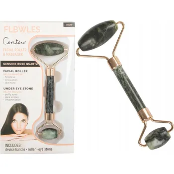 Masážní přístroj MASÁŽNÍ PŘÍSTROJ ROLLER + DESTIČKA JADEITOVÝ KÁMEN PRO MASÁŽ OBLIČEJE GUA SHA sada