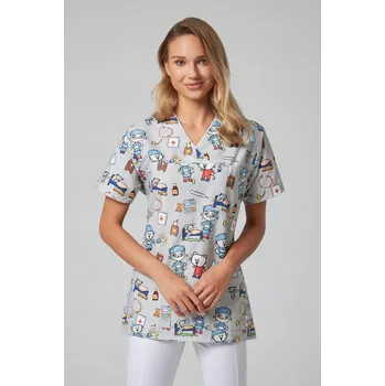 Dámská mikina Mikina zdravotnická Flores Premium šedá - Kicia Kocia L