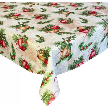 ubrus Ubrus Vánoční Odolný Proti Skvrnám Barevné Koule 160x200 cm