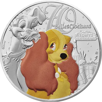 Stříbrná mince 10 € – Dáma a tulák (Lady and the Tramp) 2025 – Francie