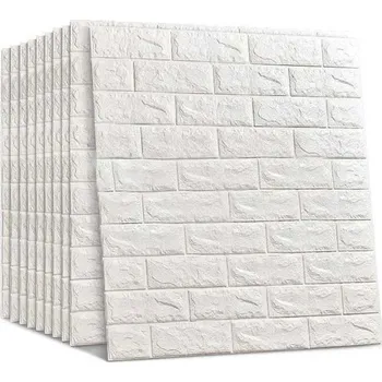Tapeta 3D samolepící pěnové tapety, bílá cihla, 77x70 cm