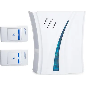 Domovní zvonek Bezdrátový zvonek, 2 dálkové ovladače, 1 gong na baterie, alarm - bílá