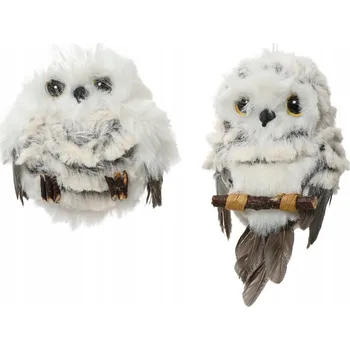 Vánoční dekorace Závěs Sova Plyšová 8cm Vánoční Ozdoba Nerozbitná