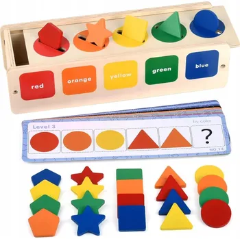 Dřevěná hračka Dřevěná Vzdělávací Kostka Dřevěná Třídička Stavebnice Tvary MONTESSORI