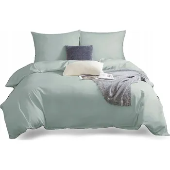 Povlečení LŮŽKOVÉ POVLAK POVLEČENÍ BAVLNA 140X200 + POVLAK NA POLŠTÁŘ 70X80 JEDNOBAREVNÝ ŠALVĚJ