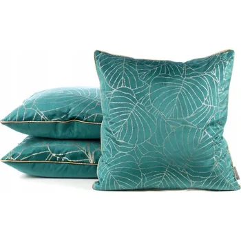 Povlak na polštářek Dekorační povlak na polštář LILI1 45x45 tyrkysový / zlatý