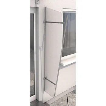 Stříška nad vchodové dveře Vchodová stříška Guttavordach PT/GR akryl (boční stěna) 185 x 60 cm černá / čirá