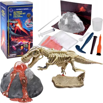 kreativní sada Edukační hračky pro děti Malý Chemik: Sopka a Dinosauři – Sada 2v1