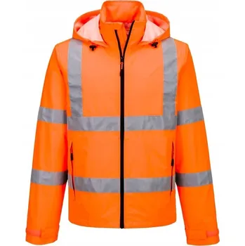 Moto oblečení Výstražná sbalitelná nepromokavá bunda EN 20471 vel. L Oranžová R