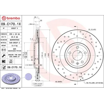 Brzdový kotouč Brzdový kotouč BREMBO 09.C170.1X