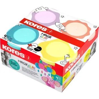 omalovánky Kores Modelovací hmota KORES MAGIK CLAY - pastelové barvy 4 x 40 g 214986