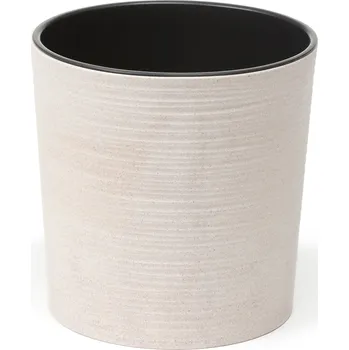 Květináč Květináč plast bílý Lamela 19 cm x 19 x 19,4 cm