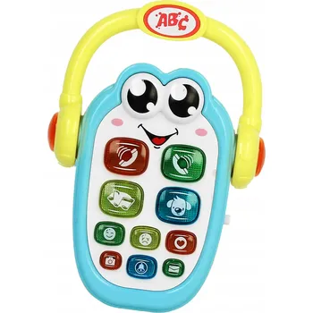 Hračka pro nejmenší INTERAKTIVNÍ TELEFON PRO DĚTI MOBILNÍ TELEFON EDUKATIVNÍ VELKÁ TLAČÍTKA DRŽÁK LED