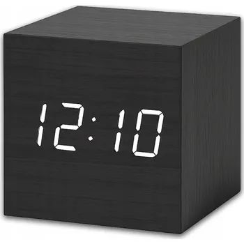 Hodiny BUDÍK HODINY DIGITÁLNÍ DŘEVĚNÝ DIGITÁLNÍ TEPLOMĚR STOJÍCÍ STOLNÍ LED