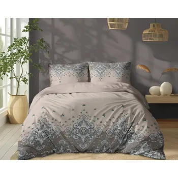 Povlečení Detexpol Povlečení bavlněné s ornamentem béžové 5338A 220x200cm 100% bavlna