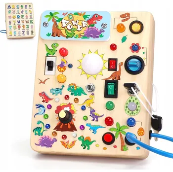 Dřevěná hračka DŘEVĚNÁ HRAČKA PRO DĚTI AKTIVNÍ DŘEVĚNÁ SENZORICKÁ TABULE