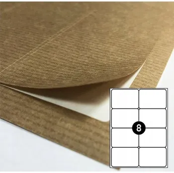 Obraz Samolepicí štítky KRAFT hnědé 103x73mm EKO