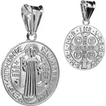 Argento 85013 Stříbrný přívěsek - medailka sv. Benedikta