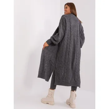 Dámský svetr BADU Tmavě šedý svetr s nafouknutými rukávy Barva: Tmavě šedá, Velikost: ONE SIZE