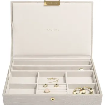 Šperkovnice Stackers, Krabička na šperky Stackers Croc s víkem classic putty - Formadore