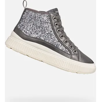 Dívčí tenisky Stříbrné dívčí kotníkové tenisky Geox Laquinny GEOX šedá | krémová 3443494