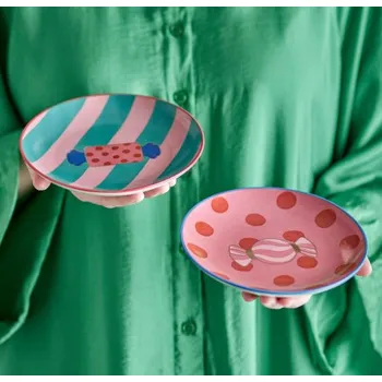 Talíř Bloomingville Kameninové talířky Caramella Ø16 cm 2 ks Bloomingville Caramella Plate, Rose, Stoneware