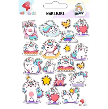 samolepka All4Kids Samolepky pro děti Kočičky jednorožci Sada klasických samolepek
