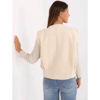 Dámská vesta Dámská ecru vesta RUE PARIS světle modrá | krémová 3451052