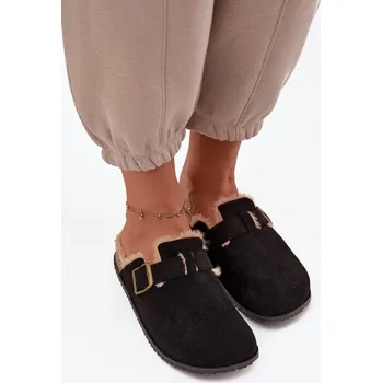 Dámské pantofle Dámské pantofle s kožešinou Sylisse Boto černá | krémová 3449125