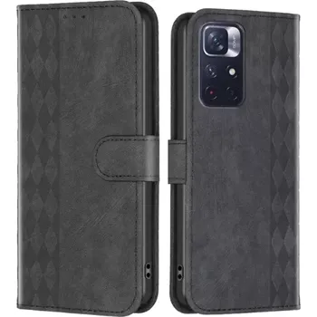 Pouzdro na mobilní telefon TT-TopTechnology Pouzdro Xiaomi Redmi Note 11 černé, black, model knížka, řada EMBOSSED, materiál syntetická kůže