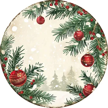 Podtácek Vánoční keramické podložky pod hrnek x4 Ozdobné vánoční koule na stromeček
