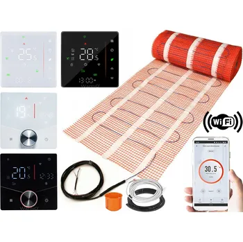 Topná rohož Sada TOPENÍ POD DLAŽBU rohož 8m2 170W/m2 + TERMOSTAT WarmO B60 B90 WIFI