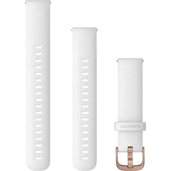 Řemínek na hodinky Řemínek Garmin Quick Release (18mm) silicone White, přezka rose gold