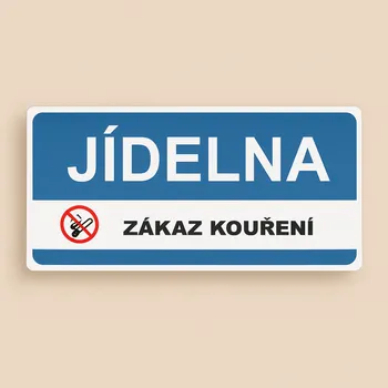 Jídelna - zákaz kouření Plast 190 x 90 mm tl. 0.5 mm - Kód: 10901