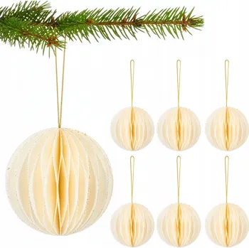 Vánoční dekorace Kokardy vánoční koule 8 cm 6 ks