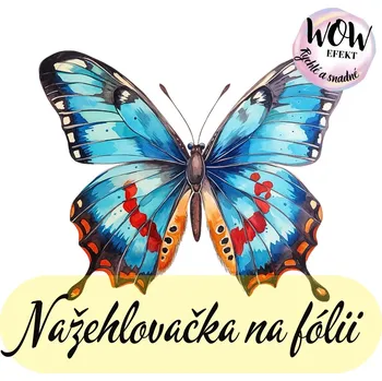 Nažehlovačky na fólii Nažehlovačka na fólii, MOTÝL - VÍCEBAREVNÝ 3, 7,8 x 9,6 cm, 1 kus