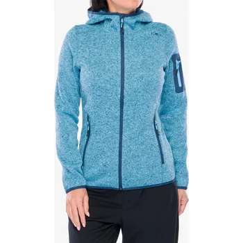 Dámská mikina Fleecová Mikina dámský CMP Londra Fix Hood Jacket Knitted - topazio/blue ink 38 (S)