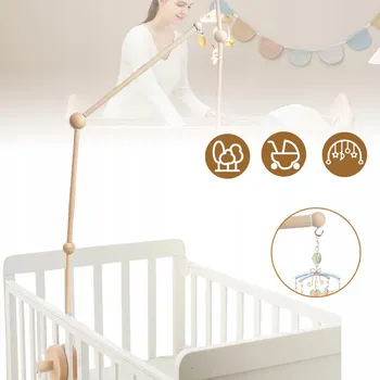 Kolotoč nad postýlku POHYBLIVÝ DŘEVĚNÁ RUKOJEŤ NA DĚTSKOU POSTÝLKU PRO KOLOTOČ, BEZPEČNÝ