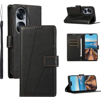 Pouzdro na mobilní telefon S-T-A-R Kožené pouzdro Honor 70 black, černé, model knížka, řada Embossed Line